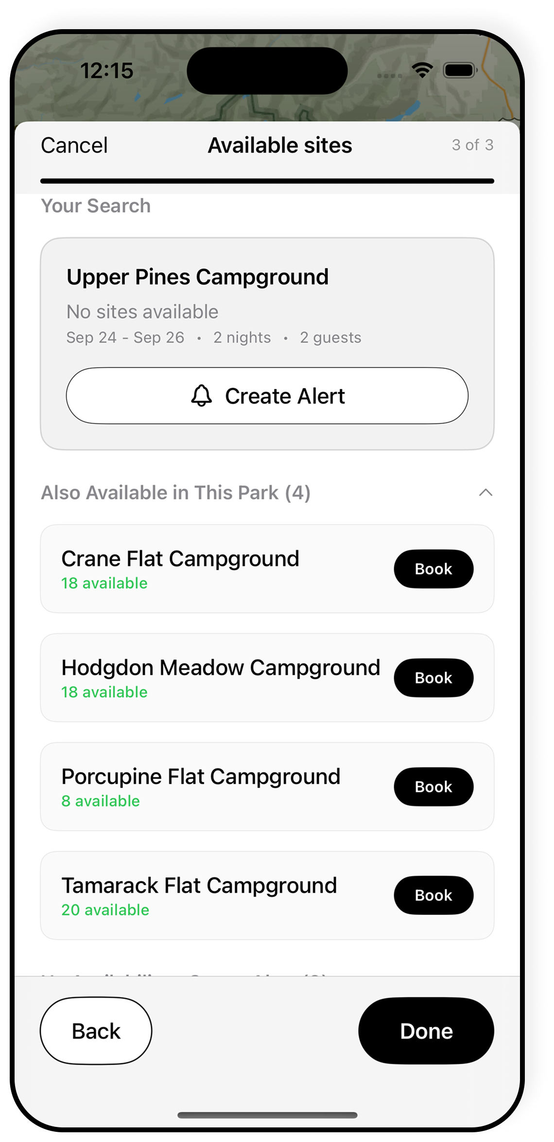 Campsite reservation alerts